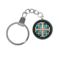 Брелок, нержавеющая сталь, с кольцом для ключей, Крест Иерусалимский C1008061
