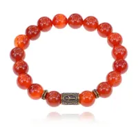 Браслет со славянской руной Мир и нат.камнем Сердолик BSRK-01-17