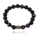 Браслет со славянской руной Мир и нат.камнем Черный агат BSRK-01-23
