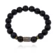 Браслет со славянской руной Алатырь и синт.камнем Шунгит BSRK-03-24