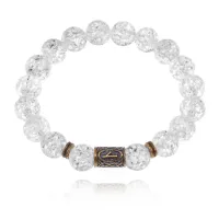 Браслет со славянской руной Нужда и синт.камнем Сахарный кварц BSRK-05-16