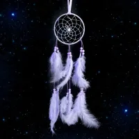 Подвеска ловец снов, 500х10см, сиреневая LS001-3