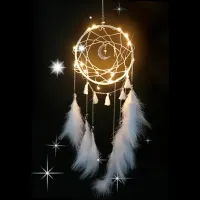 Подвеска ловец снов с подсветкой, 550х155мм, белая LS006-3
