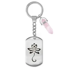 Брелок Лотос с нат.камнем Розовый Кварц BKZ-BJK-452-RQ