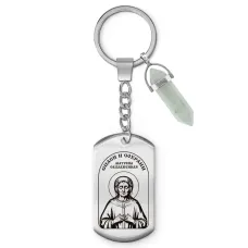 Брелок Матрона Московская с нат. камнем Нефрит BKZ-BJK-781-N