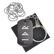 Черный жетон со славянской формулой Материальное благополучие BKZB-644