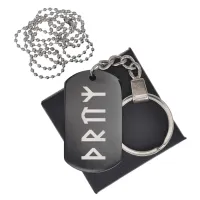 Черный жетон со славянской формулой Привлечение удачи BKZB-649