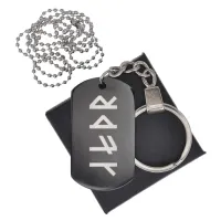 Черный жетон со славянской формулой Благополучие и успех BKZB-652