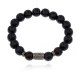 Браслет со славянской руной Треба и синт.камнем Шунгит BSRK-07-24