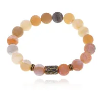 Браслет со славянской руной Сила и нат.камнем Африканский агат BSRK-08-04