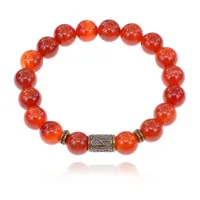 Браслет со славянской руной Сила и нат.камнем Сердолик BSRK-08-17
