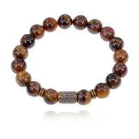 Браслет со славянской руной Ветер и нат.камнем Тигровый глаз BSRK-09-19
