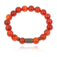Браслет со славянской руной Берегиня и нат.камнем Сердолик BSRK-10-17