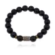 Браслет со славянской руной Берегиня и синт.камнем Шунгит BSRK-10-24