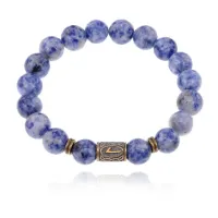 Браслет со славянской руной Леля и нат.камнем Содалит BSRK-12-18