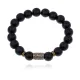 Браслет со славянской руной Леля и синт. камнем Шунгит BSRK-12-24