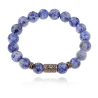 Браслет со славянской руной Рок и нат. камнем Содалит BSRK-13-18