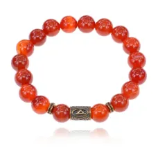 Браслет со славянской руной Даждьбог и нат.камнем Сердолик BSRK-15-17