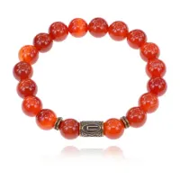 Браслет со славянской руной Перун и нат.камнем Сердолик BSRK-16-17