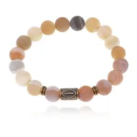 Браслет со славянской руной Исток и нат.камнем Африканский агат BSRK-18-04