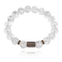 Браслет со славянской руной Исток и синт.камнем Сахарный кварц BSRK-18-16