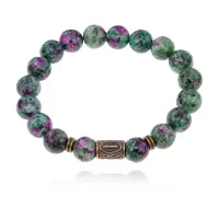 Браслет со славянской руной Исток и синт. камнем Цоизит BSRK-18-22