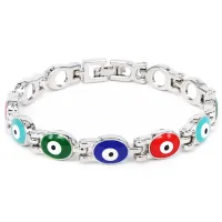 Браслет от сглаза с застежкой, металл 170х6мм, цвет серебро BS396-S