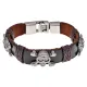 Браслет Череп, натуральная кожа, цвет темно-коричневый BS351-2