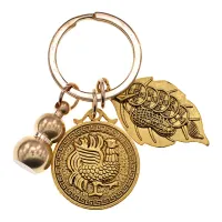 Брелок Восточный гороскоп - Петух, Пять монет и Тыква-горлянка BK092-10