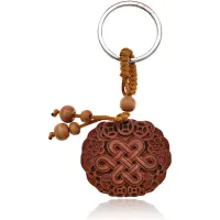 Брелок Бесконечный Узел из красного дерева BK032-72