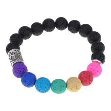 Браслет с камнем Лава и руной Альгиз BSZD-01