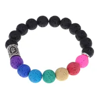 Браслет с камнем Лава и руной Беркана BSZD-03