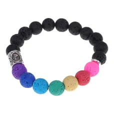 Браслет с камнем Лава и руной Вуньо BSZD-04