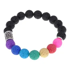 Браслет с камнем Лава и руной Лагуз BSZD-11