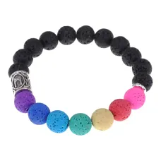 Браслет с камнем Лава и руной Манназ BSZD-12