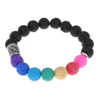 Браслет с камнем Лава и руной Наутиз BSZD-13