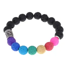 Браслет с камнем Лава и руной Наутиз BSZD-13