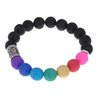 Браслет с камнем Лава и руной Одал BSZD-14