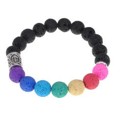 Браслет с камнем Лава и руной Тейваз BSZD-18