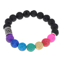 Браслет с камнем Лава и руной Уруз BSZD-20