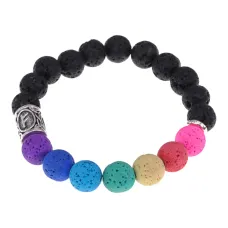 Браслет с камнем Лава и руной Феху BSZD-21