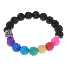 Браслет с камнем Лава и руной Хагалаз BSZD-22