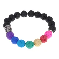 Браслет с камнем Лава и руной Эваз BSZD-23