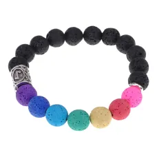 Браслет с камнем Лава и руной Эйваз BSZD-24