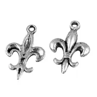 Подвеска для бижутерии Королевская лилия 19х12мм, цвет серебр. FP2004
