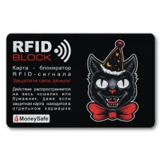 Защитная RFID-карта Кот, металл RF024