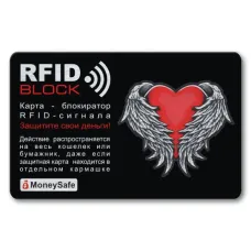 Защитная RFID-карта Сердце Ангела, металл RF033