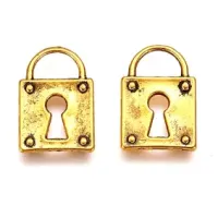 Подвеска для бижутерии Замок 15х11мм, цвет золот. FP2040