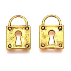 Подвеска для бижутерии Замок 15х11мм, цвет золот. FP2040