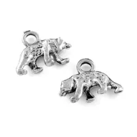 Подвеска для бижутерии Медведь 12х15мм, цвет серебр. FP2019